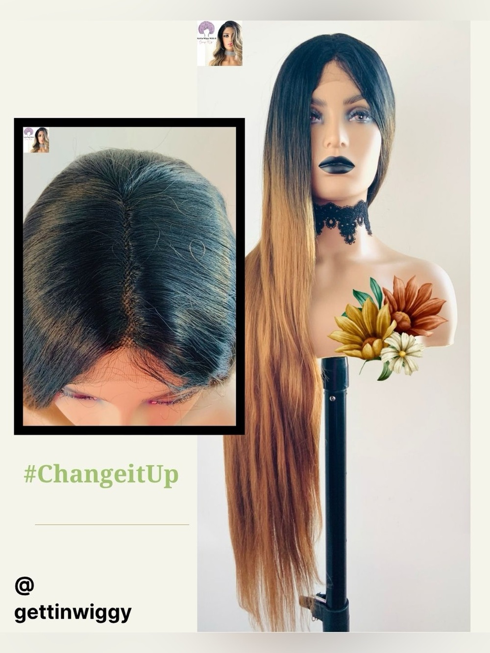 Long Gorgeous Ombre Brown or Ombre Burgundy Synthetic Lace Front Wigs 🤎🌺